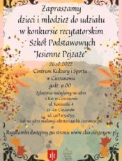 Zaproszenie do udziału w konkursie recytatorskim