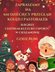 Zaproszenie na XIII Dziecięcy Przegląd Kolęd i Pastorałek