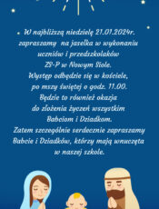 Zaproszenie na jasełka z okazji Dnia Babci i Dziadka