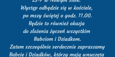 Zaproszenie na jasełka z okazji Dnia Babci i Dziadka