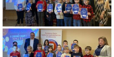 Gratulacje dla Marysi i Mai za zajęcie kolejno II i III miejsca w powiatowym konkursie na wiersz o zdrowiu!